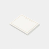 Elegante Ivoor Goud Minimalistische Twee Rand Post-it® Notes (Schuin)