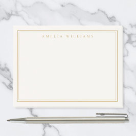 Elegante Ivoor Goud Minimalistische Twee Rand Post-it® Notes