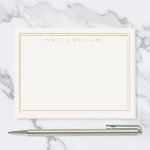 Elegante Ivoor Goud Minimalistische Twee Rand Post-it® Notes
