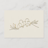 Elegante ivoor gouden bruiloft details informatiekaartje (Achterkant)