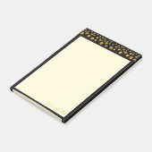 Elegante ivoor & gouden confetti op zwarte lijst post-it® notes (Schuin)
