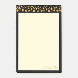 Elegante ivoor & gouden confetti op zwarte lijst post-it® notes