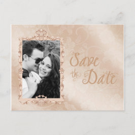 Elegante Ivoor & Gouden Foto Save the Date Aankondigingskaart