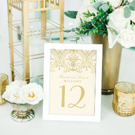 Elegante Ivoor Gouden Vintage Glamour Bruiloft Kaart