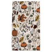 Elegante Ivoor Herfst Oogst en Koe Skulls Klein Cadeauzakje (Voorkant)