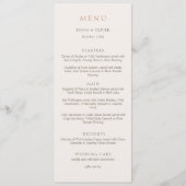 Elegante Ivoor Koperen Script Dubbelzijdig Trouw Menu (Voorkant)