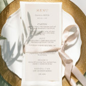 Elegante Ivoor Koperen Script Dubbelzijdig Trouw Menu