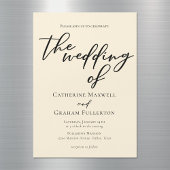 Elegante ivoor minimalistische bruiloft magnetische uitnodiging