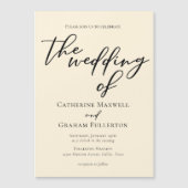 Elegante ivoor minimalistische bruiloft magnetische uitnodiging (Voorkant)