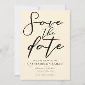 Elegante Ivoor Minimalistische Typografie Save The Date (Voorkant)