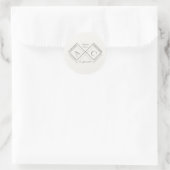 Elegante Ivoor Monogram Naam Ronde Sticker (Tas)