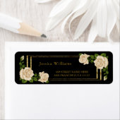 Elegante Ivoor Rozen & Gouden Glitter Etiket (Insitu)