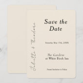 Elegante Ivoor Save the Date (Voorkant / Achterkant)