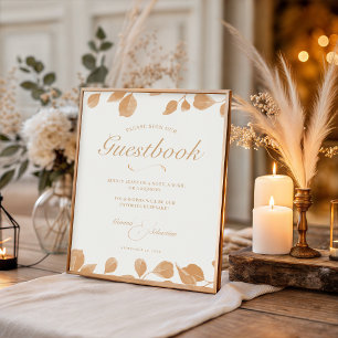 Elegante Ivoor & Terracotta bruiloft gastenboek Pr