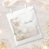 Elegante ivoor witte bloemen gunstzak bedankzakje (Geknipt)