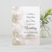 Elegante Ivoor Witte Bloemen Huwelijksuitnodiging Kaart (Staand voorkant)