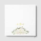 Elegante Ivoor Witte Boho Bloemen Folie bruiloft Gastenboek (Achterkant)