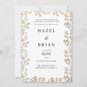 Elegante ivoor witte gypsophila bloemenbruiloft kaart (Voorkant)