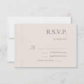 Elegante Ivoor Witte Houtnerf Strepen Trouw RSVP Kaart (Voorkant)