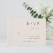 Elegante Ivoor Witte Houtnerf Strepen Trouw RSVP Kaart (Staand voorkant)