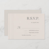 Elegante Ivoor Witte Houtnerf Strepen Trouw RSVP Kaart (Voorkant / Achterkant)