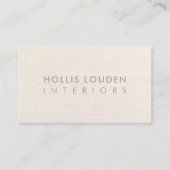 Elegante ivoor witte linnen look professioneel visitekaartje (Voorkant)