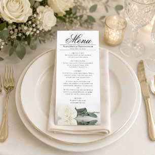Elegante Ivoor Witte Roos met Weerspiegelingen Bru Menu