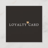 Elegante ivoor zwart faux goud hart schoonheid loy klantenkaartje (Voorkant)