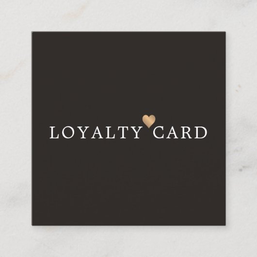 Elegante ivoor zwart faux goud hart schoonheid loy klantenkaartje (Voorkant)