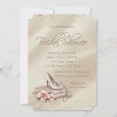 Elegante ivoorkleurige bruidsdouche kaart (Achterkant)