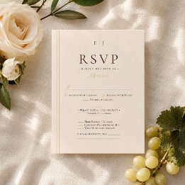 Elegante Ivoorkleurige Maaltijdselectie Bruiloft RSVP Kaartje