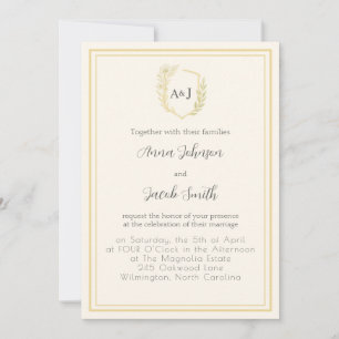 Elegante ivoorkleurige & namaak gouden kam met blo kaart