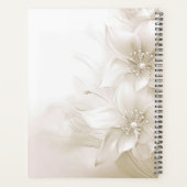 Elegante Ivoorkleurige Witte Bloemen Planner (Achterkant)