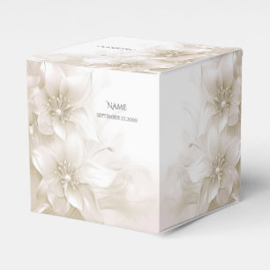 Elegante Ivoorwitte Bloemen Favor Doos Bedankdoosjes