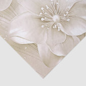Elegante Ivoorwitte Bloemen Tissuepapier (Detail)