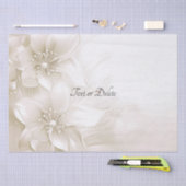 Elegante Ivoorwitte Bloemen Tissuepapier (Craft)