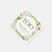 Elegante Ivoren Bloem 100ste Verjaardag Servetten (Hoek)