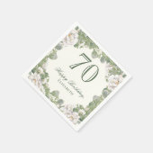 Elegante Ivoren Bloem 70e Verjaardag Servetten (Hoek)