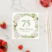 Elegante Ivoren Bloem 75e Verjaardag Servetten (Insitu)