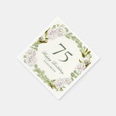 Elegante Ivoren Bloem 75e Verjaardag Servetten (Hoek)