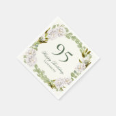 Elegante Ivoren Bloem 95e Verjaardag Servetten (Hoek)