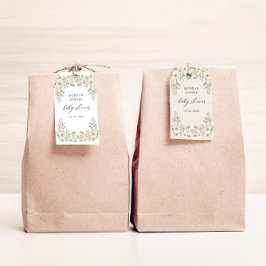 Elegante Ivoren Bloem Bruidsbaby Shower Cadeautags Cadeaulabel