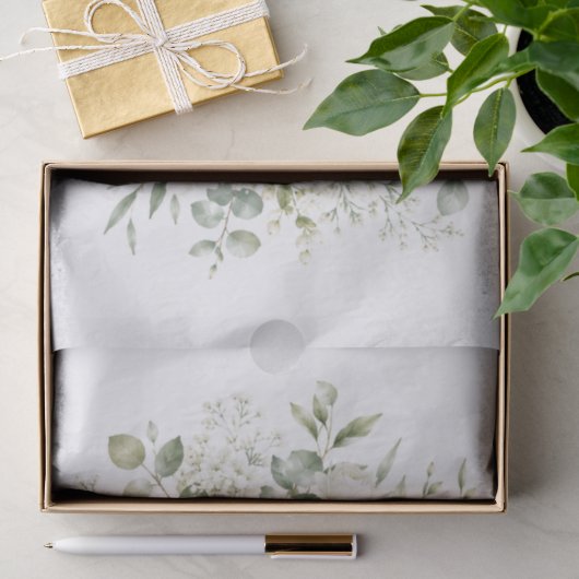 Elegante Ivoren Bloem Bruiloft Tissuepapier (Geschenk)