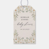 Elegante Ivoren Bloem Bruiloftcadeautags Cadeaulabel (Voorkant)