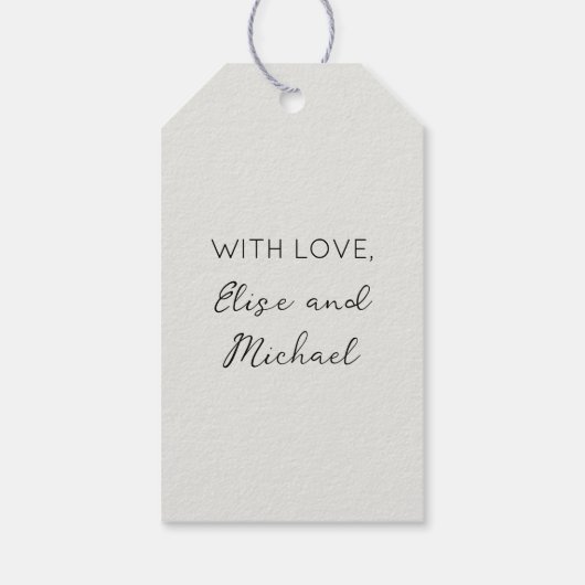 Elegante ivoren bloemen cadeaulabel (Achterkant)