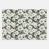 Elegante Ivoren Bloemen Inpakpapier Vel (Voorkant 2)