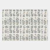 Elegante Ivoren Bloemen Inpakpapier Vel (Voorkant)