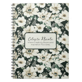 Elegante ivoren bloemen notitieboek