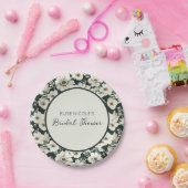 Elegante ivoren bloemen papieren bordje (Feest)