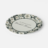 Elegante ivoren bloemen papieren bordje (Gekanteld)